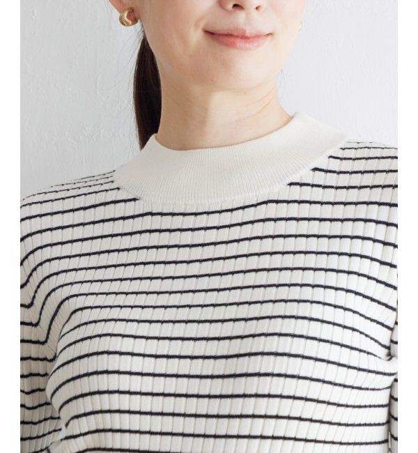 ikka「抗菌モックネックリブニット」|プルオーバー|
