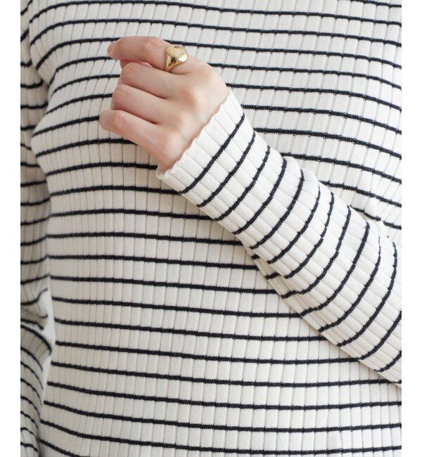 ikka「抗菌モックネックリブニット」|プルオーバー|