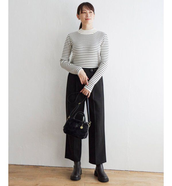 ikka「抗菌モックネックリブニット」|プルオーバー|