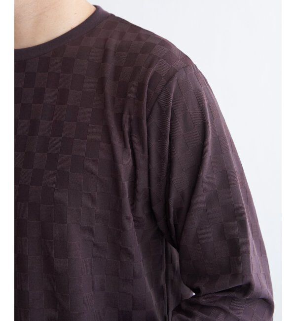 IKKA LOUNGE「リンクスジャカード市松ロンT」|Tシャツ・カットソー|