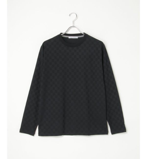 IKKA LOUNGE「リンクスジャカード市松ロンT」|Tシャツ・カットソー|