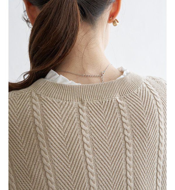 ikka「サイドリボンニットベスト」|ニット・セーター|