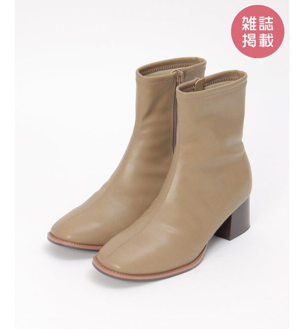 ikka「ストレッチヒールブーツ」|その他|ベージュ