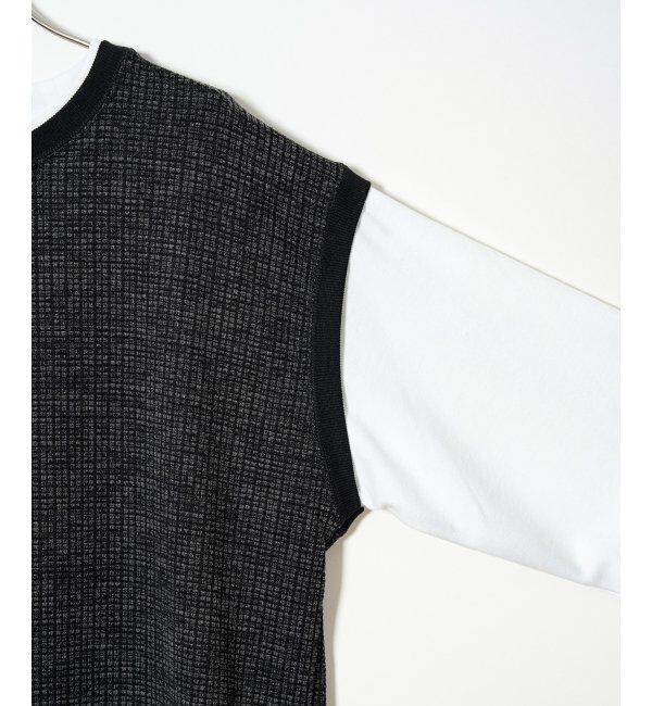 ikka「ビッグワッフルフェイクベストロンT」|Tシャツ・カットソー|