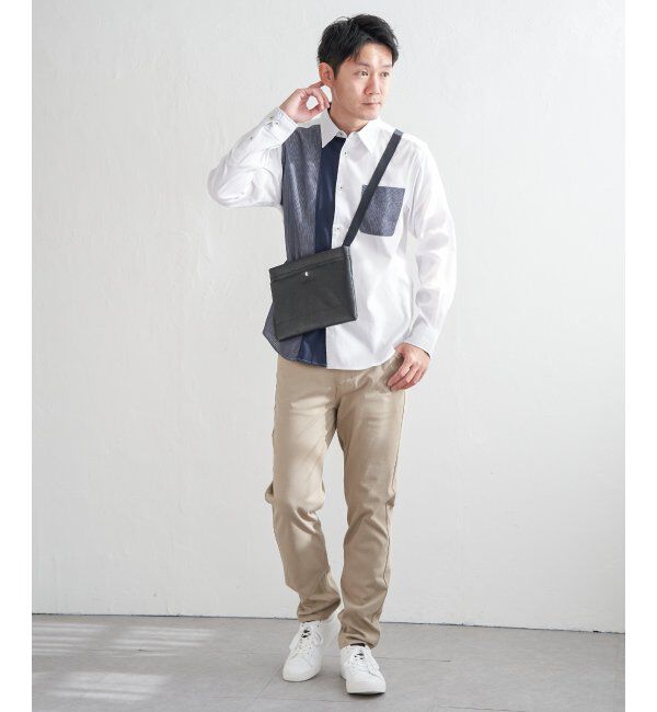 ikka「ブロックスパイピング切り替えシャツ」|シャツ・ブラウス|