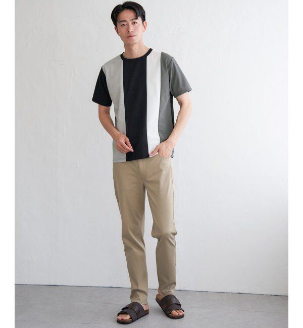 ikka「【接触冷感／吸水速乾】マルチファンクション縦切り替えTシャツ」|Tシャツ・カットソー|