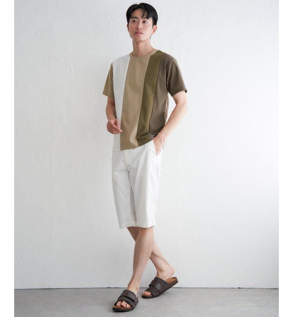 ikka「【接触冷感／吸水速乾】マルチファンクション縦切り替えTシャツ」|Tシャツ・カットソー|