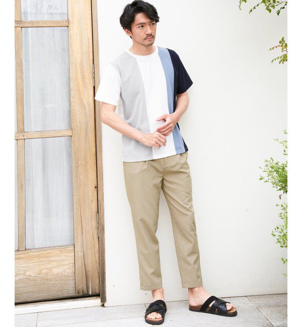 ikka「【接触冷感／吸水速乾】マルチファンクション縦切り替えTシャツ」|Tシャツ・カットソー|