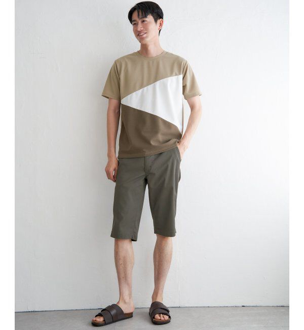 ikka「【接触冷感／吸水速乾】マルチファンクション斜め切り替えTシャツ」|Tシャツ・カットソー|