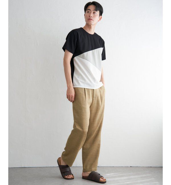 ikka「【接触冷感／吸水速乾】マルチファンクション斜め切り替えTシャツ」|Tシャツ・カットソー|