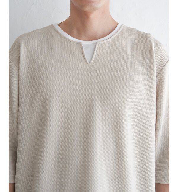ikka「キーネックレイヤード7分袖Tシャツ」|Tシャツ・カットソー|