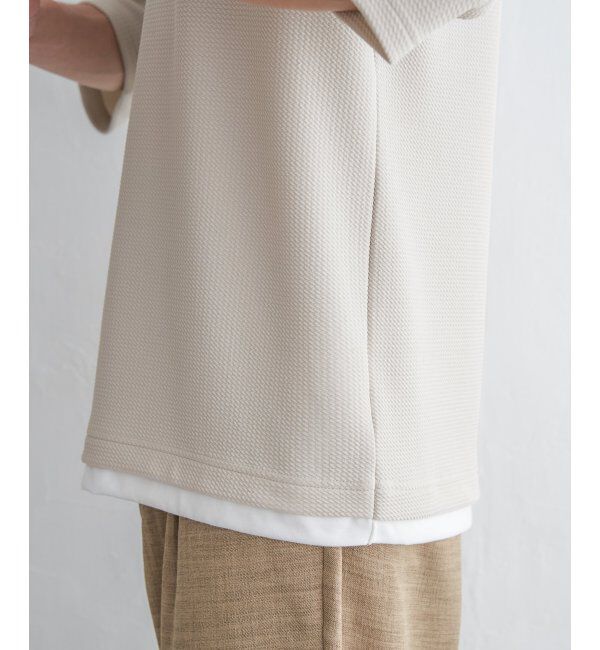 ikka「キーネックレイヤード7分袖Tシャツ」|Tシャツ・カットソー|