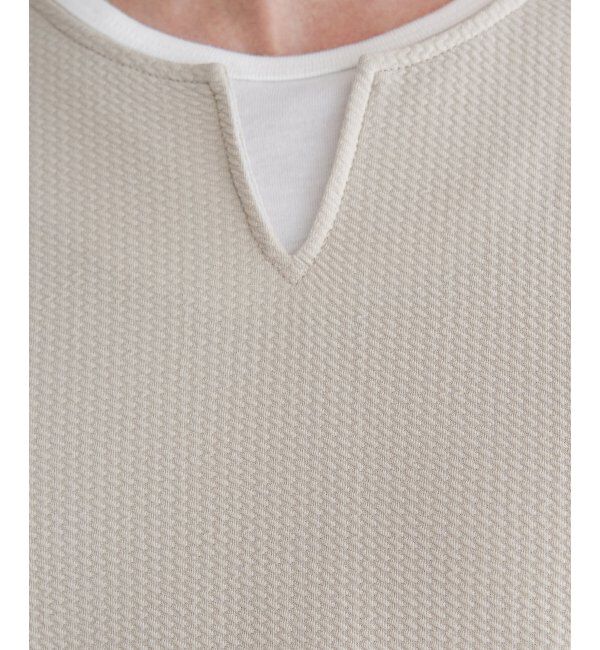 ikka「キーネックレイヤード7分袖Tシャツ」|Tシャツ・カットソー|