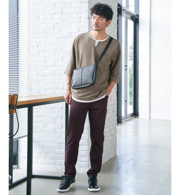 ikka「キーネックレイヤード7分袖Tシャツ」|Tシャツ・カットソー|