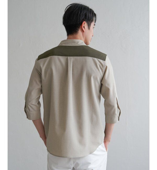 ikka「7分ブロックスドライタッチシャツ」|シャツ・ブラウス|