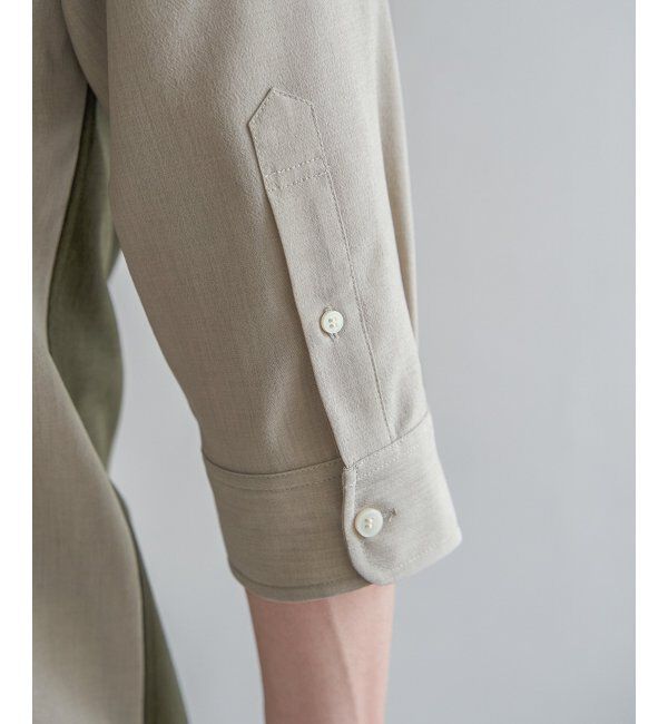 ikka「7分ブロックスドライタッチシャツ」|シャツ・ブラウス|