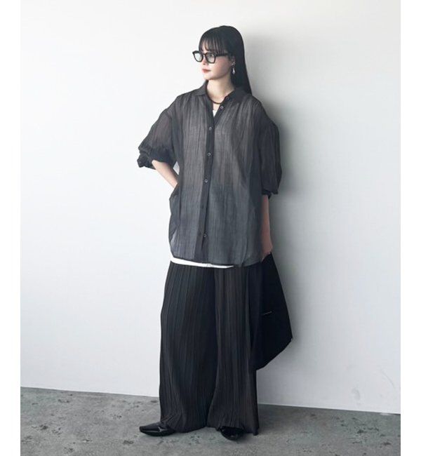 ikka「シアーバックシャーリングシャツ」|シャツ・ブラウス|