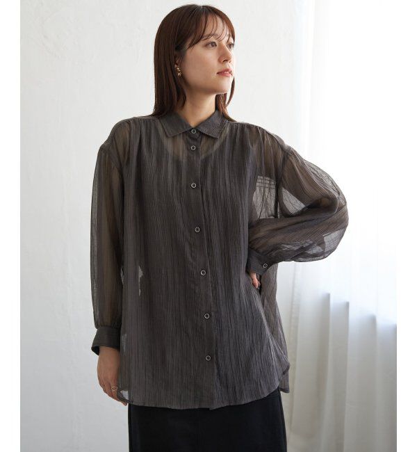 ikka「シアーバックシャーリングシャツ」|シャツ・ブラウス|