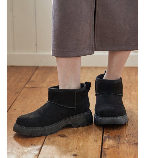 ikka「ムートンショートヒールブーツ」|その他|