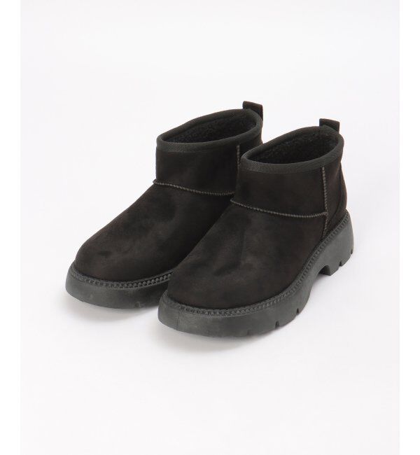 ikka「ムートンショートヒールブーツ」|その他|