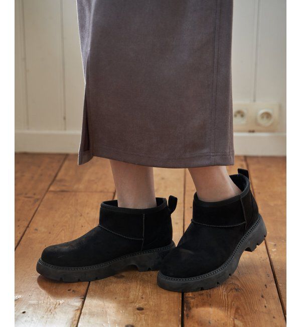 ikka「ムートンショートヒールブーツ」|その他|