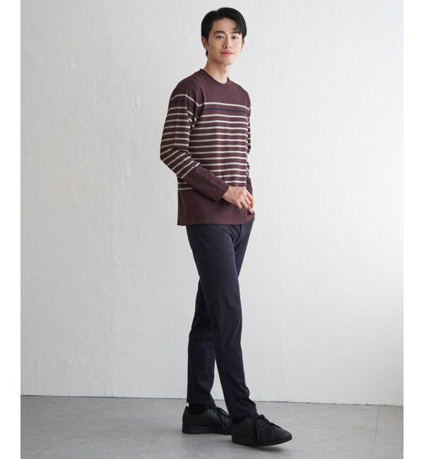 ikka「ジャカード3カラーボーダーロンT」|Tシャツ・カットソー|