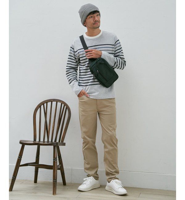 ikka「ジャカード3カラーボーダーロンT」|Tシャツ・カットソー|