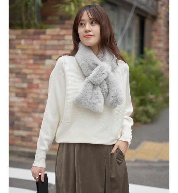 ikka「エコファー差し込みマフラー」|マフラー|