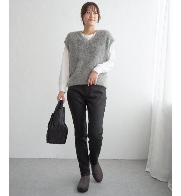 ikka「フェザーＶネックベスト」|ニット・セーター|