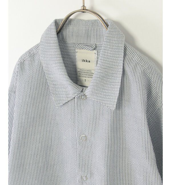 ikka kids「【親子コーデ】サッカースナップシャウター（110~160cm）」|シャツ・ブラウス|