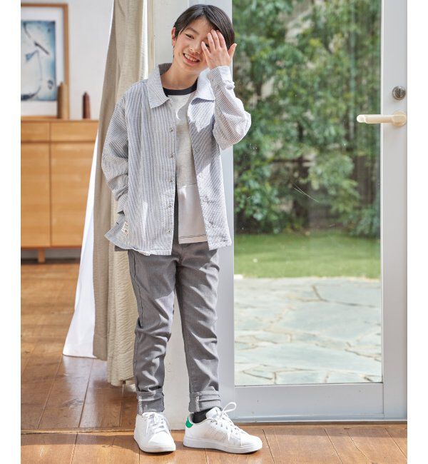 ikka kids「【親子コーデ】サッカースナップシャウター（110~160cm）」|シャツ・ブラウス|