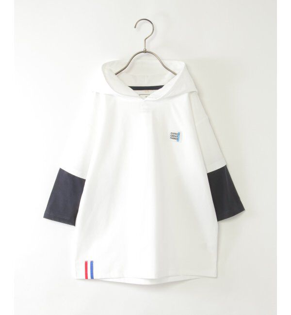 ikka kids「【親子コーデ】冷感6分袖レイヤードパーカー（120~160cm）」|Tシャツ・カットソー|