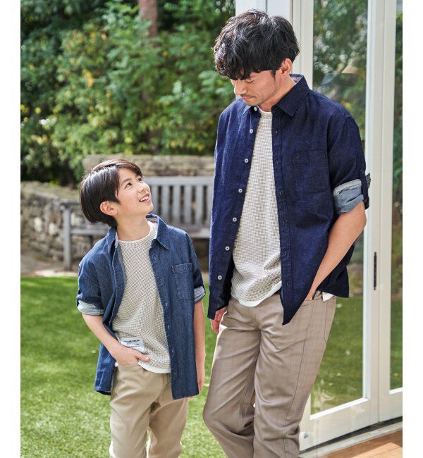 ikka kids「【親子コーデ】冷感ワッフルフェイクTシャツ（120~160cm）」|Tシャツ・カットソー|