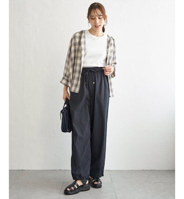 ikka「【接触冷感／UVカット】シアー7分袖フードシャツ」|シャツ・ブラウス|