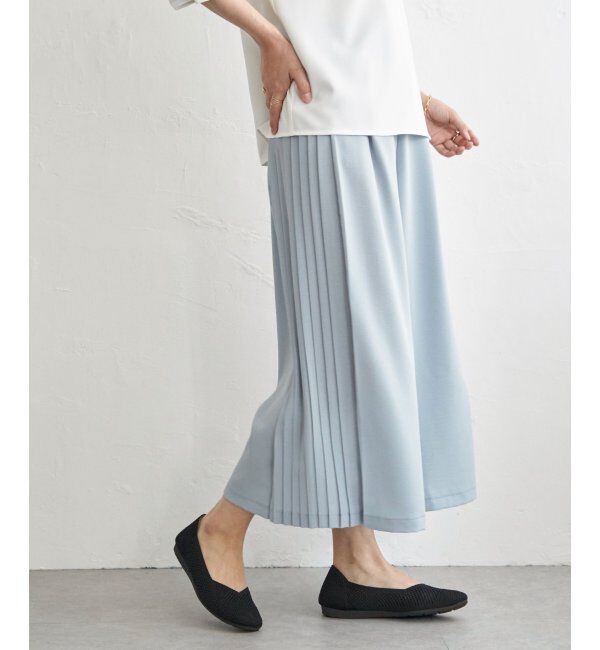 IKKA LOUNGE「冷感さらさらジョーゼットパンツ」|その他|ライトブルー