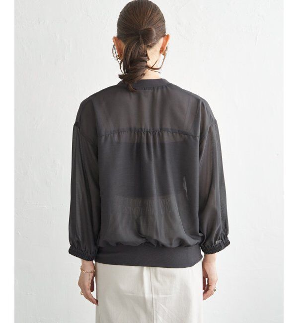 ikka「シアー9分袖カーデブルゾン」|ブルゾン・スタジャン|