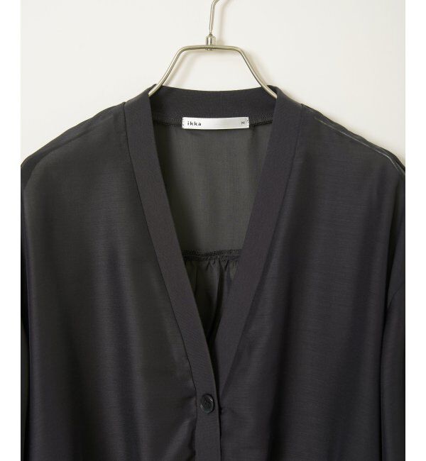 ikka「シアー9分袖カーデブルゾン」|ブルゾン・スタジャン|