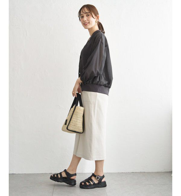 ikka「シアー9分袖カーデブルゾン」|ブルゾン・スタジャン|