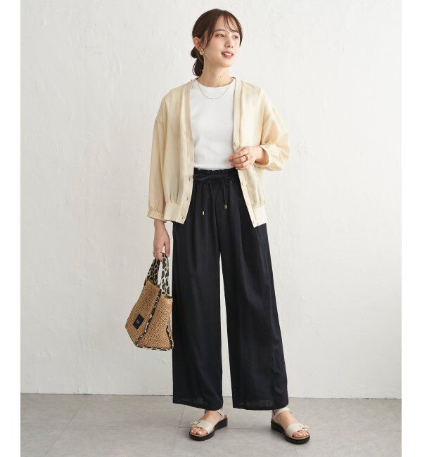 ikka「シアー9分袖カーデブルゾン」|ブルゾン・スタジャン|