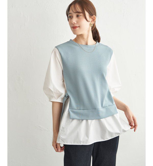 ikka「異素材切り替えフェイクレイヤード」|その他|ミントグリーン