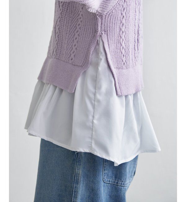 Lbc with Life「細ケーブルドッキングニット」|カーディガン|