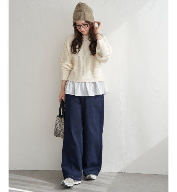 Lbc with Life「細ケーブルドッキングニット」|カーディガン|