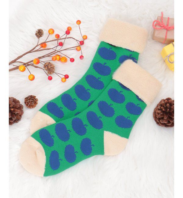 Lbc with Life「裏起毛ソックス アップル」|その他|グリーン