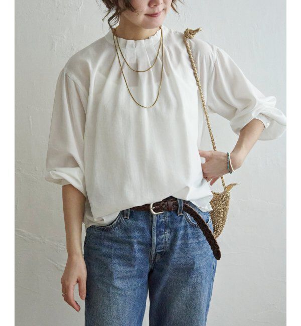 Lbc with Life「襟タックブラウス」|シャツ・ブラウス|ホワイト