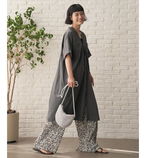 Lbc with Life「ダブルポケットVネックシャツワンピース」|ワンピース|