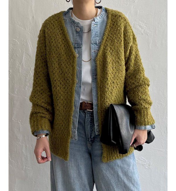 Lbc with Life「フェザーメッシュカーディガン」|カーディガン|