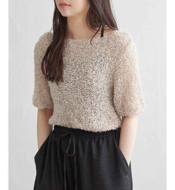 VENCE share style「チョウチョヤーンニットプルオーバー」|タンクトップ|ベージュ