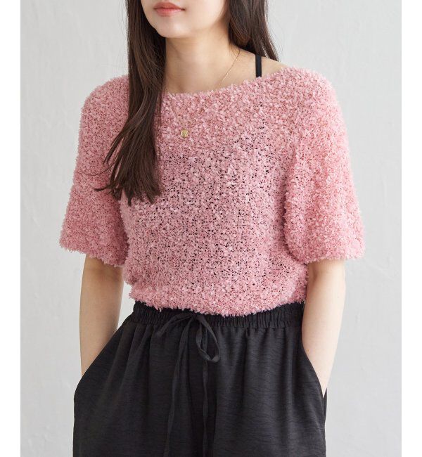 VENCE share style「チョウチョヤーンニットプルオーバー」|タンクトップ|ピンク