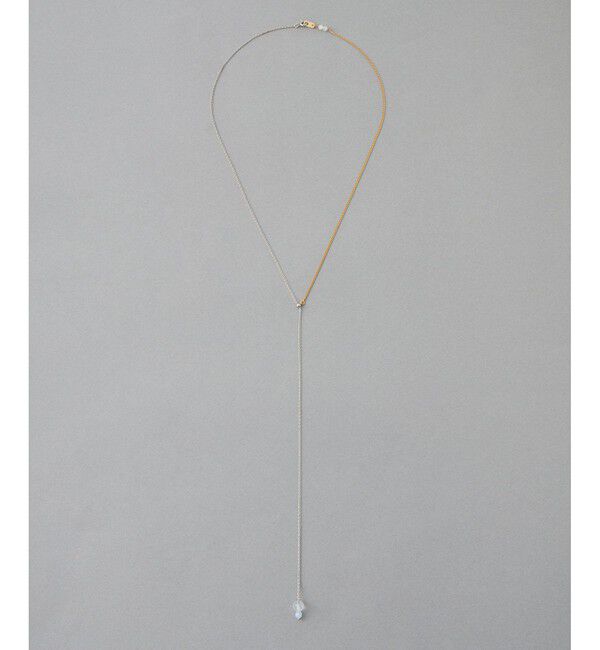 ete「[アシンメトリー] ナチュラルストーン バイカラー ロングネックレス」|ネックレス|