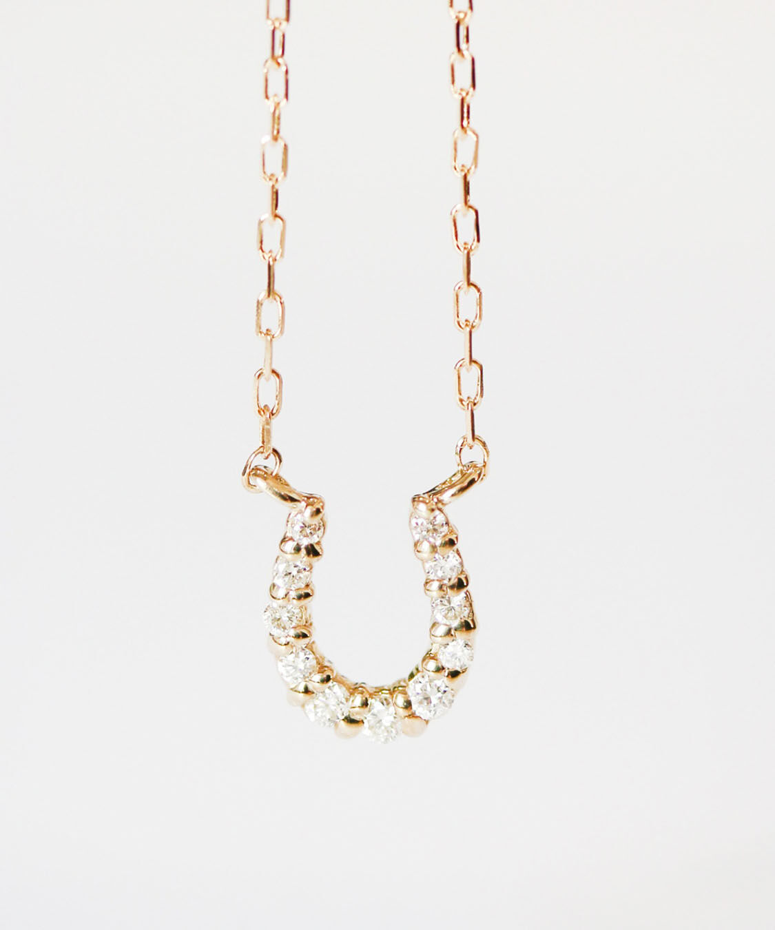  「ダイヤモンド ホースシュー ネックレス | K10YG」|ネックレス|